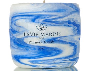 Cinnamon Vanilla Soy Wax Candle: Decorative Concrete Jar, 4oz