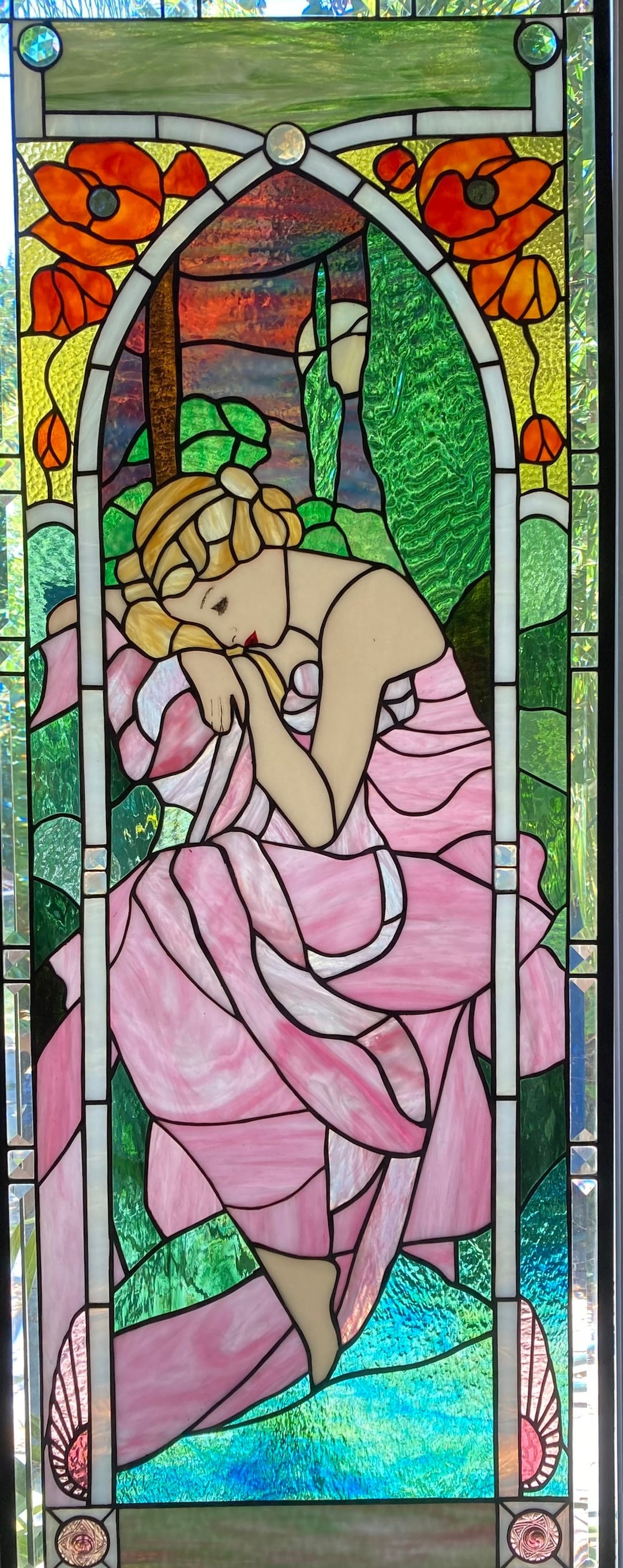 Custom Alphonse Mucha Stained Glass Panel - Etsy