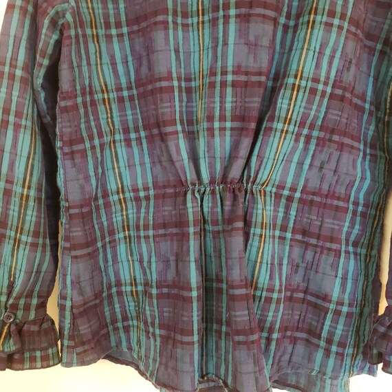 vintage Newport News ruffle blouse size 16 purple… - image 10