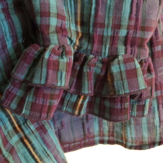 vintage Newport News ruffle blouse size 16 purple… - image 9