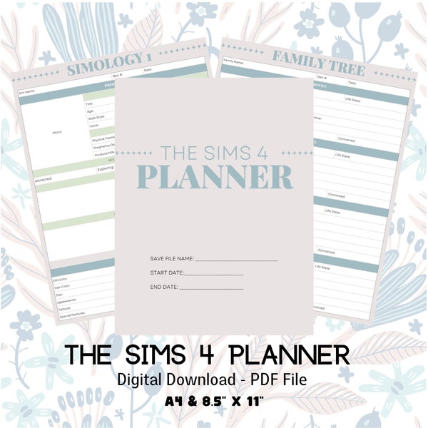 Sims 4 Planner (Color) | Log Book | Tracker | Instant Download