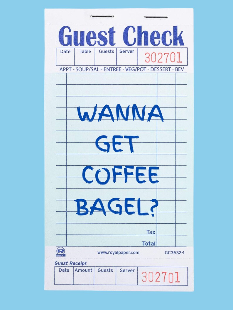Custom Guest Check Poster Set of 2 Etsy