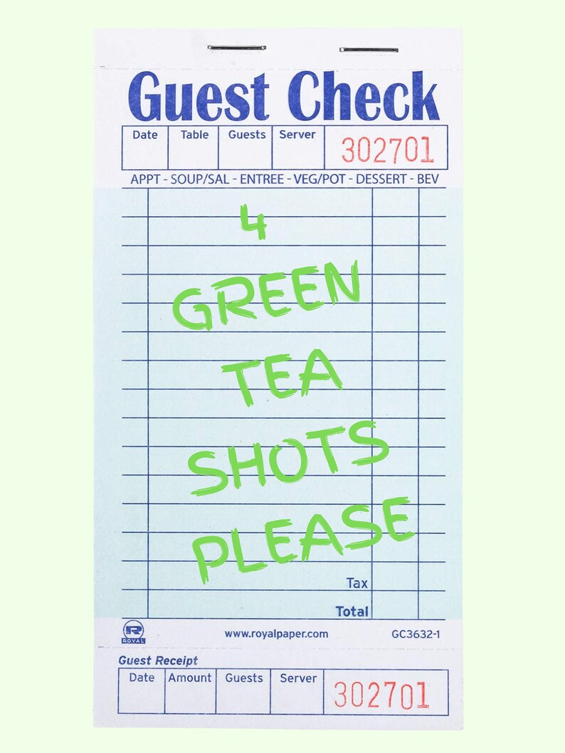 Custom Guest Check Poster Set of 2 Etsy