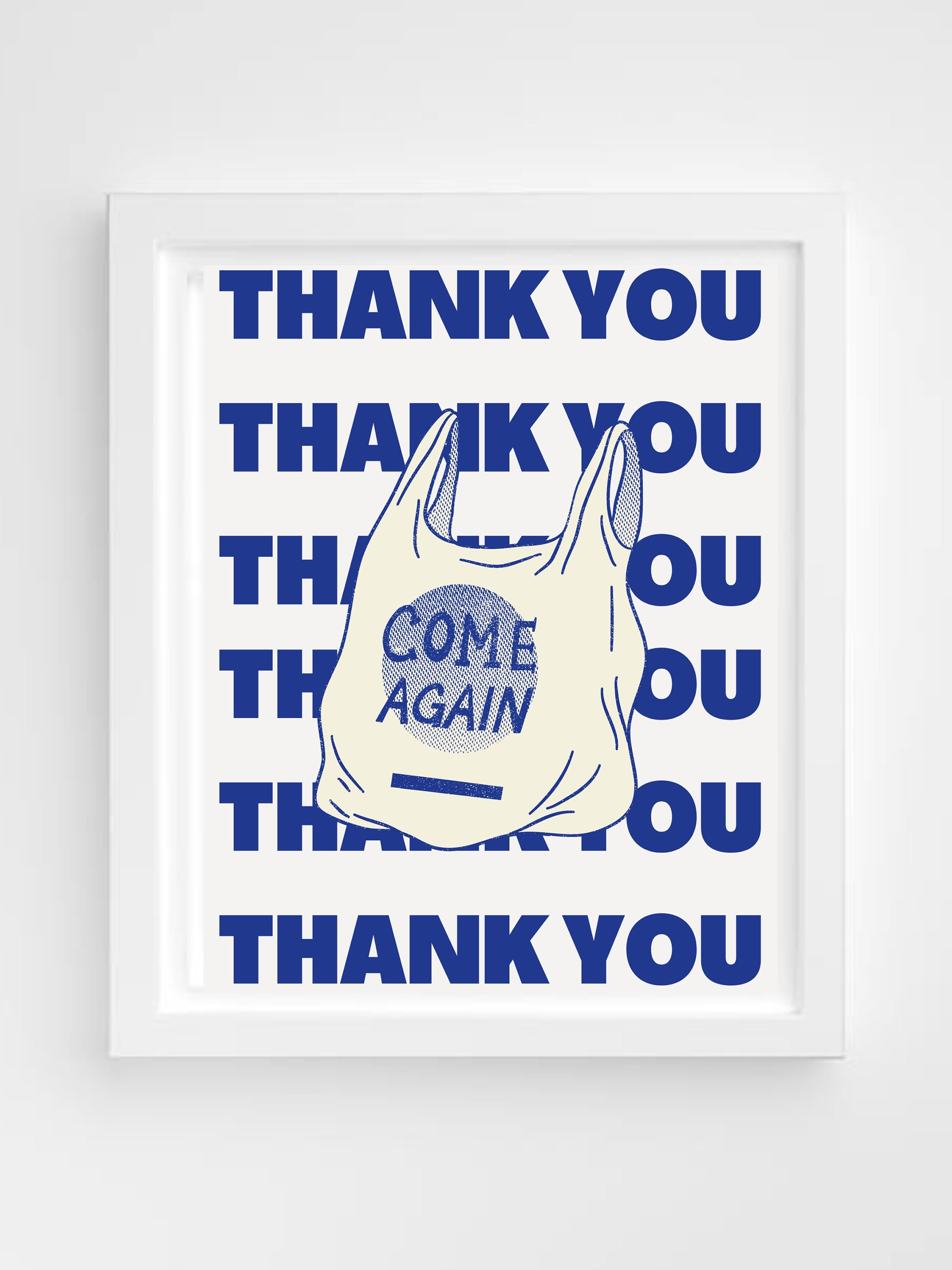 Thank You and Come Again Plastic Shopping Bag Trendy Digital Print