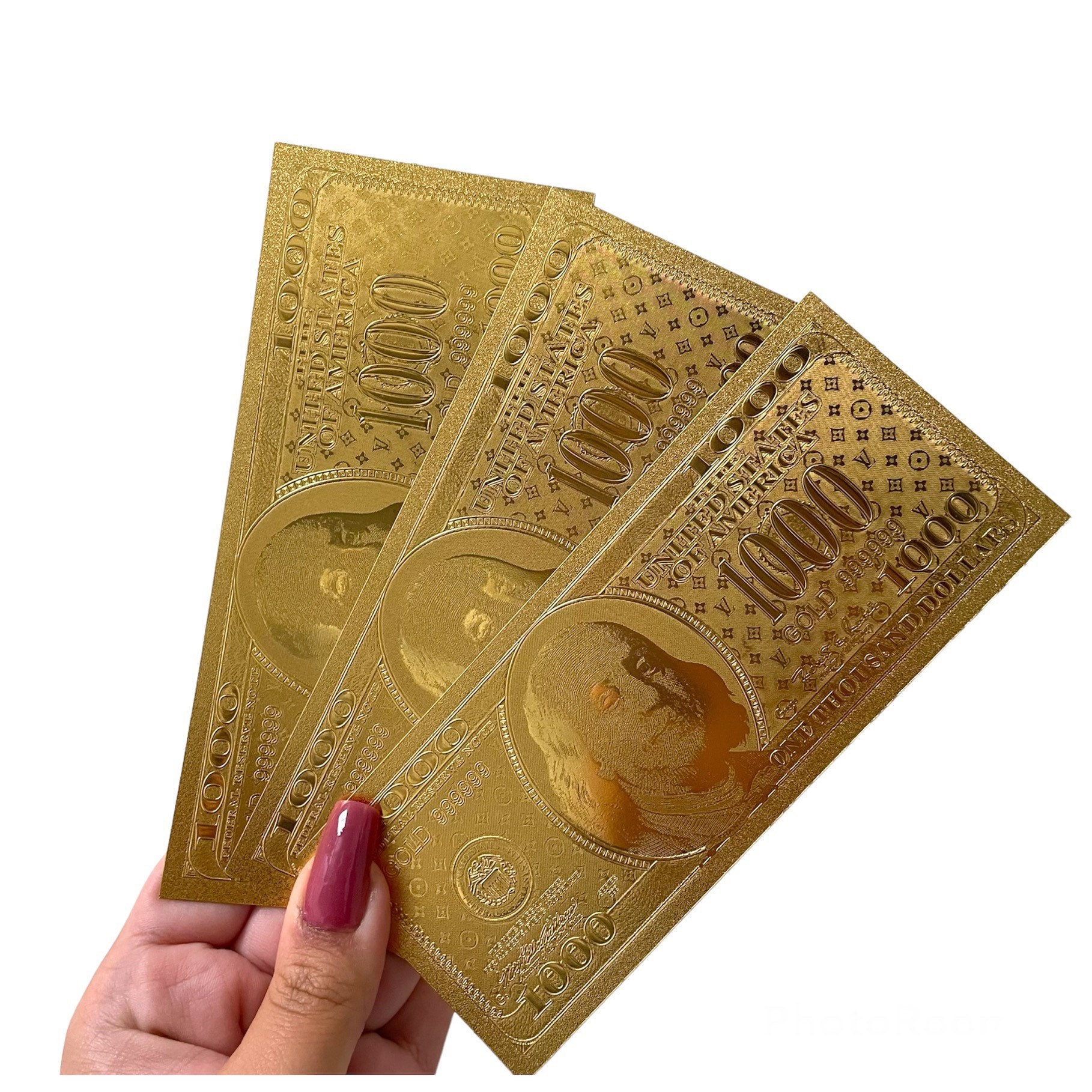 1k 1000 Gold Foil Dollar Bill Placeholders Prop Money Etsy