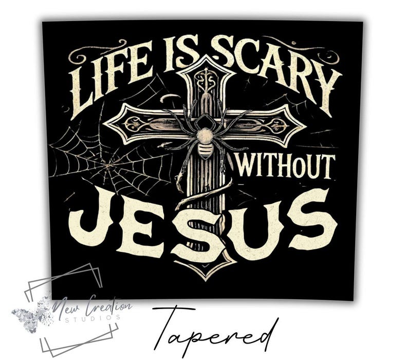 Life is Scary Without Jesus PNG Christian Halloween Png, Sublimation