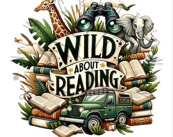 Vild om läsning png, bokälskare sublimeringsdesignfil, bibliotekarie omedelbar digital nedladdning, bokläsningslärare png, boklig png