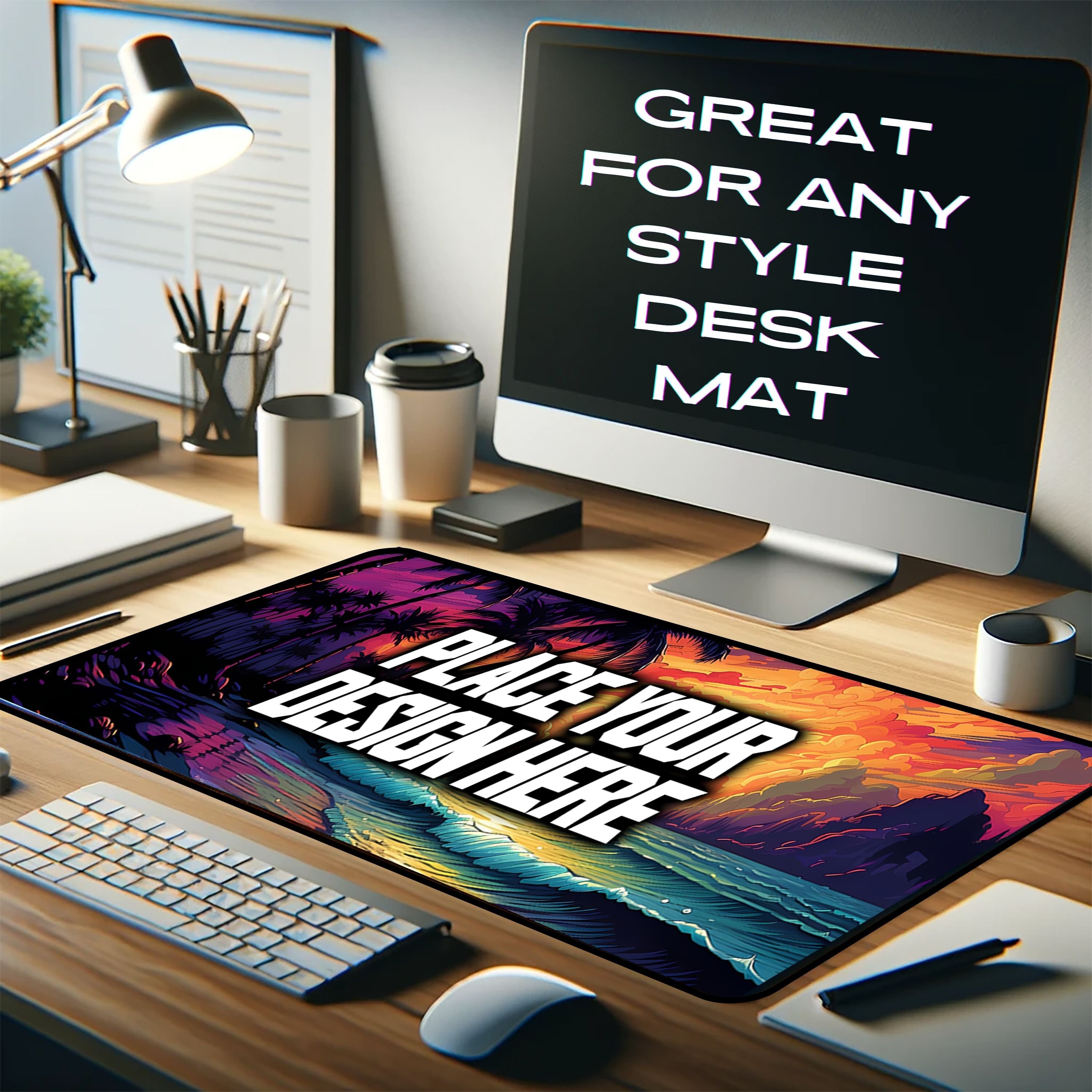 Printify Customizable Desk Mat Mockup PSD Smart Objects PNG Easy Edit ...