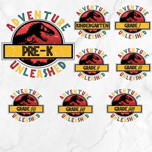 Jurrasic Back to School Png Adventure Unleashed Bundle Back to School Gamers 1st Day of School 1st 2nd 3rd 4th 5th 6th Funny Colorful