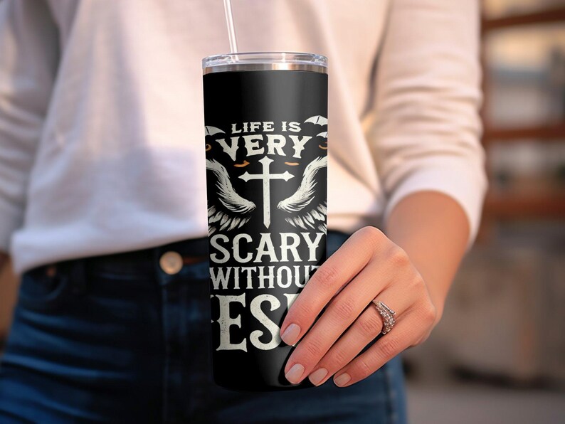 Life is Scary Without Jesus PNG Christian Halloween Png, Sublimation