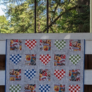 Handmade Baby Quilt / Mickey Mouse Quilt / Heart Print Quilt / Quilted Baby Blanket / Disney Print Baby Blanket
