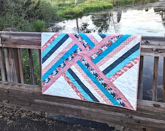 Floral Adventureland Baby Girl Quilt / Baby Blanket / Nursery Quilt