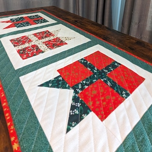 Handmade Christmas Table Runner / Quilted Christmas Present Table Runner