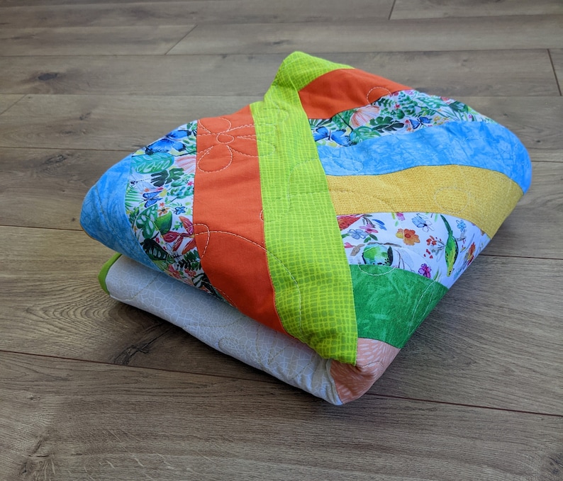Vibrant Adventureland Baby Quilt / Baby Blanket / Nursery Quilt