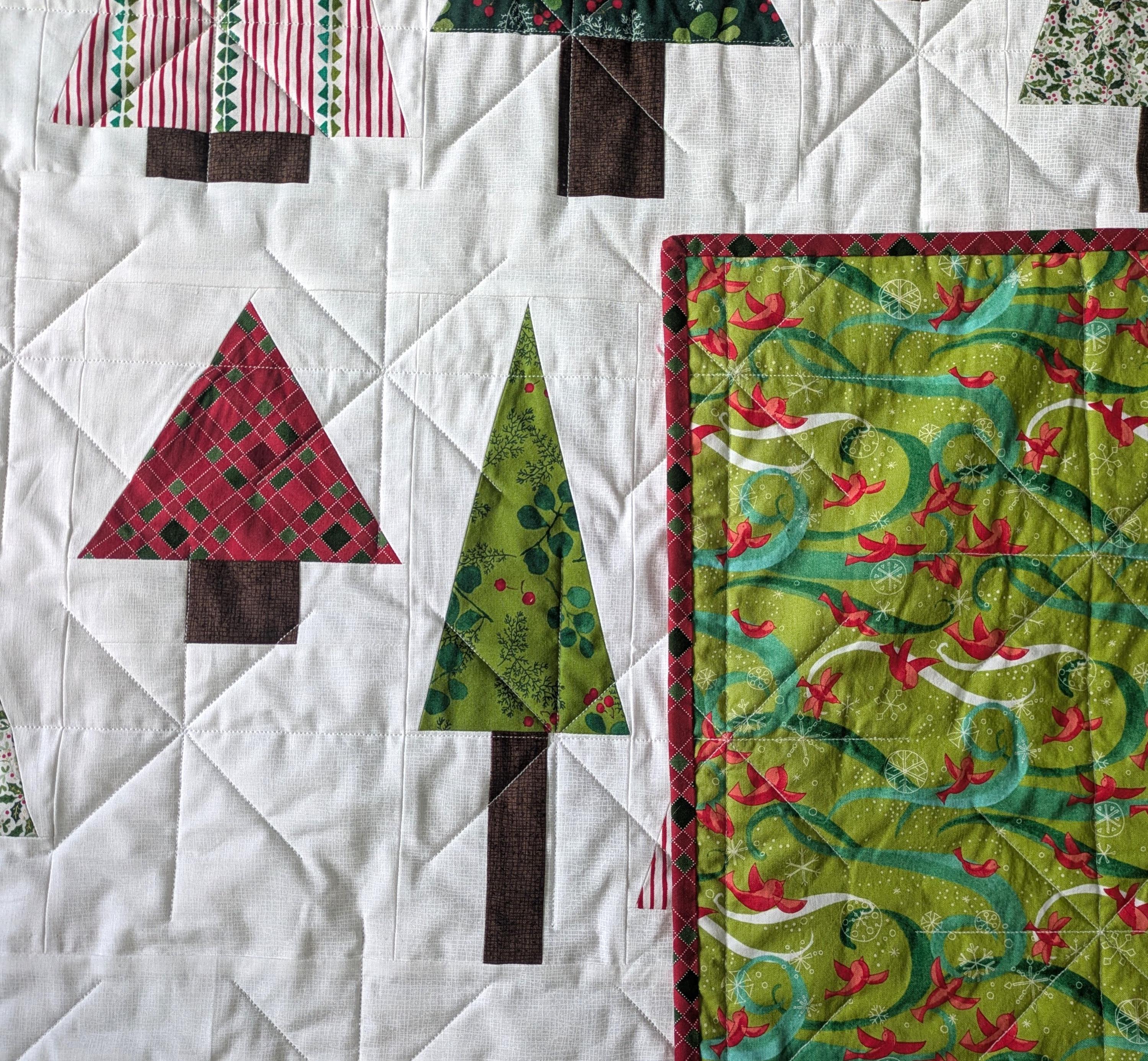 Colorful Christmas Tree Quilted Blanket NCU0PD302 main image 1