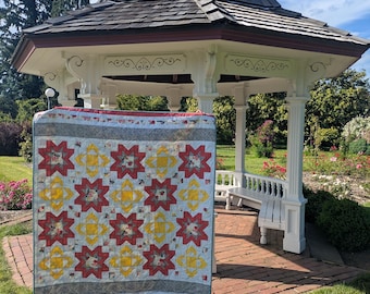 Handmade Floral Quilt: Scatter Sunshine Throw Blanket