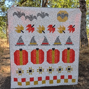 Handmade Halloween Quilt/Fall Quilt with Ruby Star Society Fabrics