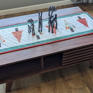 Handmade Christmas Table Runner / Quilted Christmas Tree Table Runner