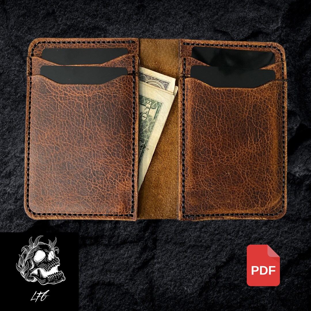 PDF Leather Bifold Wallet Template for DIY Leather Craft Card Holder PDF Leather Bifold Wallet Template for DIY Leather Craft Card Holder