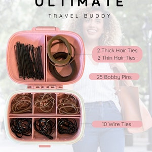 Pre-filled Portable Hair Accessory Case - Brunette