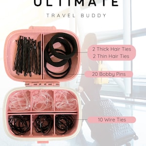 Estuche portátil para accesorios para el cabello precargado - Negro
