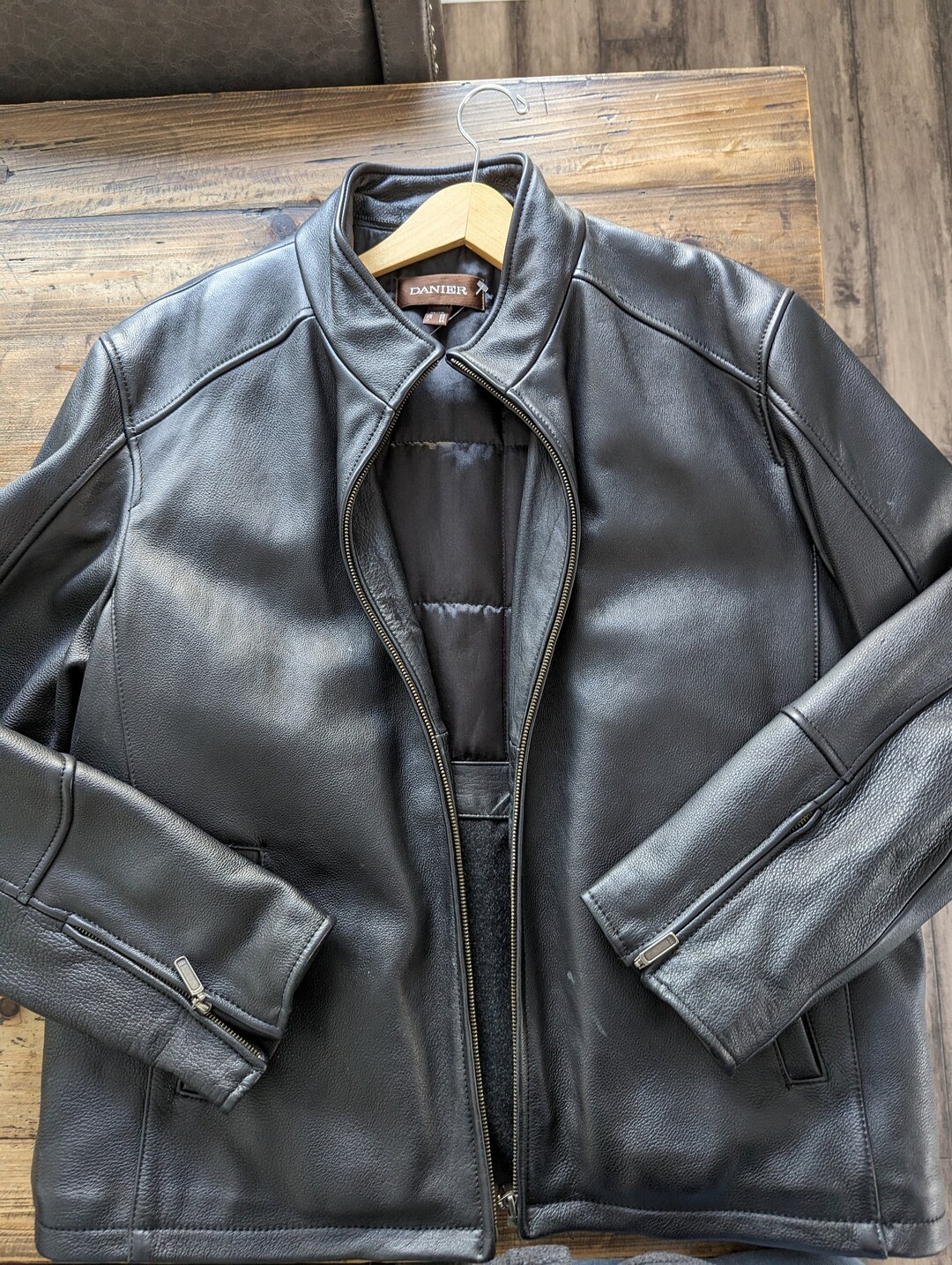 Archive Back Number leather Jacket 【XL】 VTG SAXONY COLLECTION Black Premium Soft Leather Jacket Size