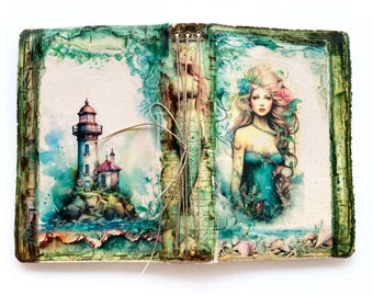 Handmade Mermaid Grimoire Journal: Sea Witchcraft Book of Spells