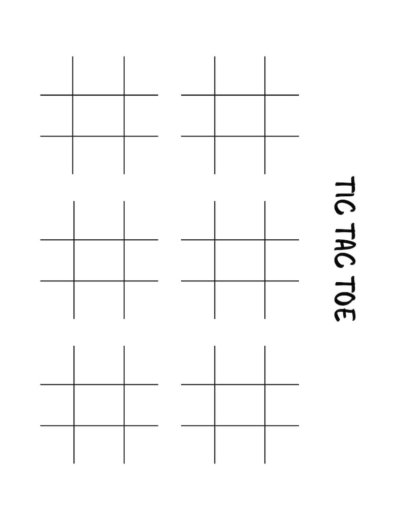 TIC TAC TOE Printable Print Digital Download Game Etsy