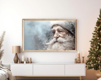 Samsung Frame Tv Art Christmas, Santa, Winter wonderland, Snowy background, The Frame TV, Vintage, Nostalgia, Santa Clause, Old Saint Nick