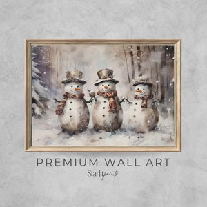 Winter Wall Art, Winter prints, Christmas Decor, Snowman, Snowmen, Wonderland prints, Forest, Vintage, Instant download, printable, rustic