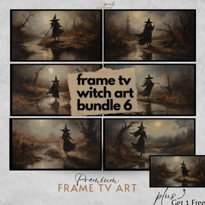 FRAME TV art set bundle, Vintage Witchy Farmhouse Artwork, Muted Neutral Samsung Tv Art, Rustic Wiccan Painting, Digital Download, bundle
