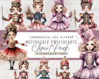 Nutcracker Clipart, ballet, Christmas Princesses, Cute Xmas Clipart, Instant Digital Download, Fairy Tale Png, Commercial Use Clipart