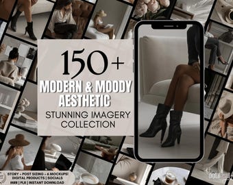Moody Stock Images | Modern Aesthetic | Dark | Digital Marketing | MRR | Passive Income | Canva Template | Social Media Instagram | Luxury