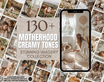 Motherhood Stock Images, Creamy Tones, Faceless Mom Photos, Social Media Content, Templates, Digital Marketing, MRR | PLR | Kids, Farm Life