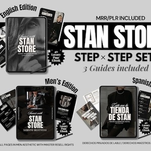 Stan Store Guide, Step by Step, Setting up Stan Store, English, Spanish, Men's Editions, MRR, Canva Template, Ebook, DFY, Digital Product