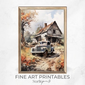 Vintage Truck Print | Printable Wall Decor | Farmhouse Home Decor | Gift For Dad | Rustic Home Decor | Trucker Dad Gift | Instant Download