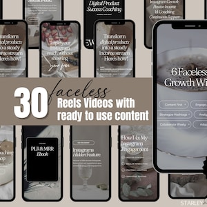 Faceless Reels Videos, Done For You Content, Video Vault, MRR, PLR, Ästhetische Videos, Videovorlagen, Faceless Instagram, Digital Marketing