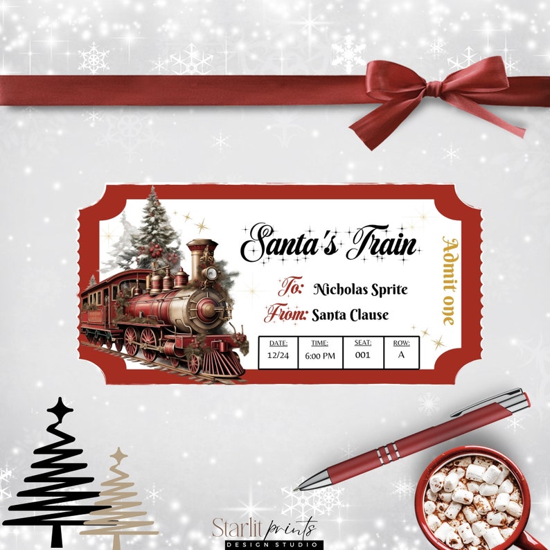 Santas Train Tickets, Santa Train Express, Tickets From Santa, Train