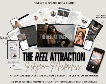 Masterclass sur l'attraction Reel | 30 jours d'invites | Crochets et légendes | Cours de marketing numérique | Mini-cours | Droits de revente principaux
