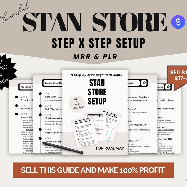 Stan Store Setup, Guide to Set up Stan, Done-For-Your Guide, Digital Marketing, Passive Income, Roadmap setup, digital marketing, PLR, MRR