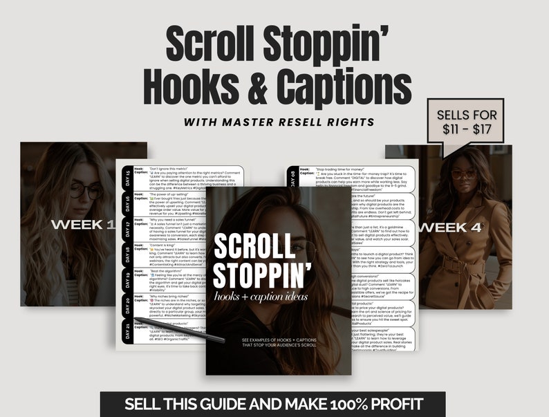 Scroll Stoppin Hooks and Captions, Instagram Reel Hooks And Captions, Social Media Hooks and captions, Video Hooks, Grow Your Instagram