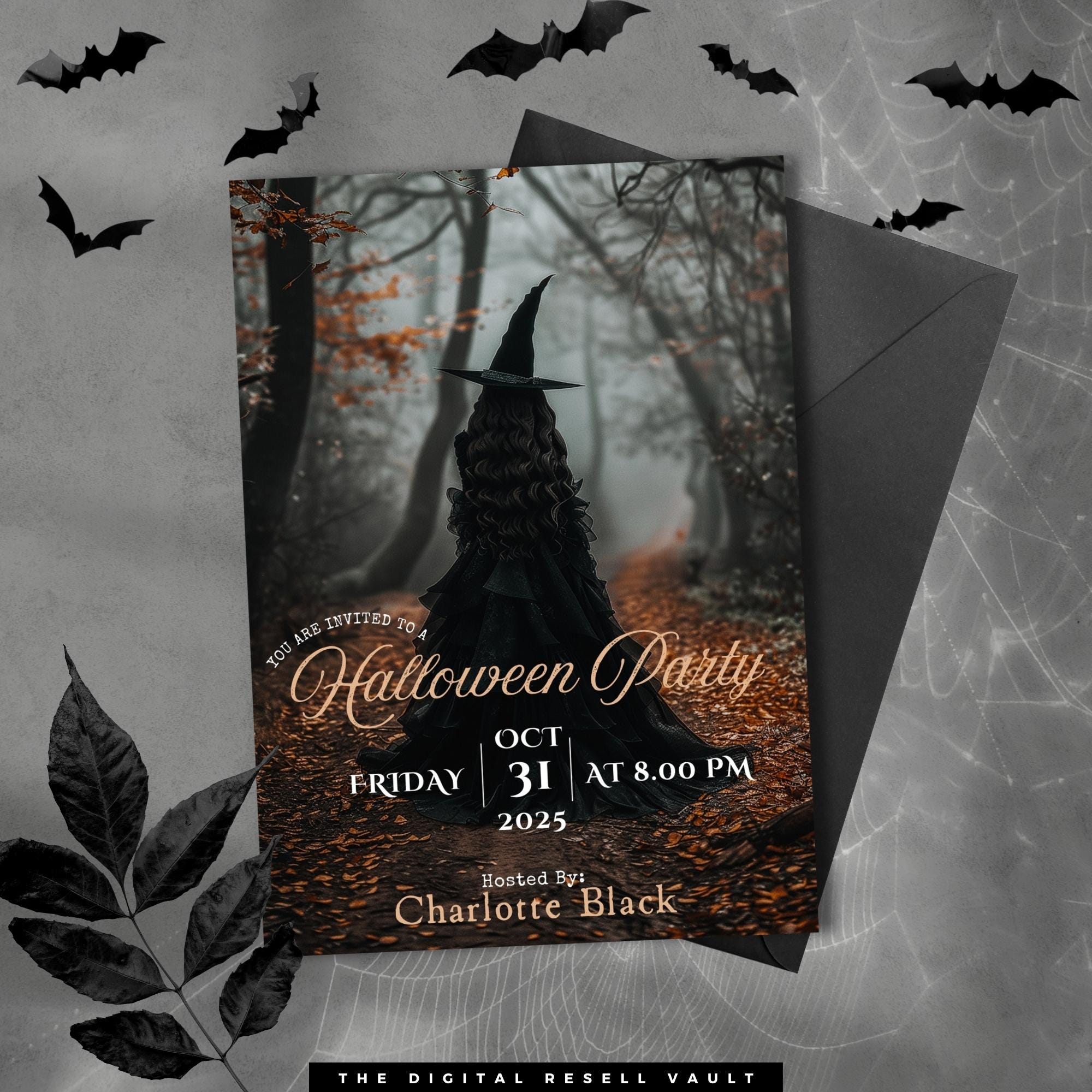 Witch Invite Editable Witch Invitation | Halloween Party Invite | Witchy Birthday ...