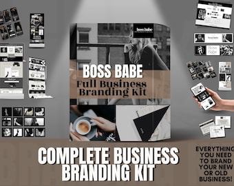 Branding Bundle | Boss Babe Aesthetic Branding Kit | Canva Templates & Social Media Kit | Etsy Banners | Website Template | Passive Income