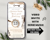 Escape Room Birthday Digital Invitation, E-Vite Escape Room Party For Boys & Girls, Kids Mystery Escape Game, Editable Canva, Digital Invite