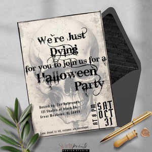 Halloween Invitation | Editable Spooky Costume Party Invite | Adult Halloween Party | Digital Download | Instant Download | Dying to Party