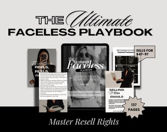 Faceless Marketing | Ultimate Faceless Template, Canva, Master Resell Rights, Digital Template, Ultimate Faceless Ebook Cover Template, PLR