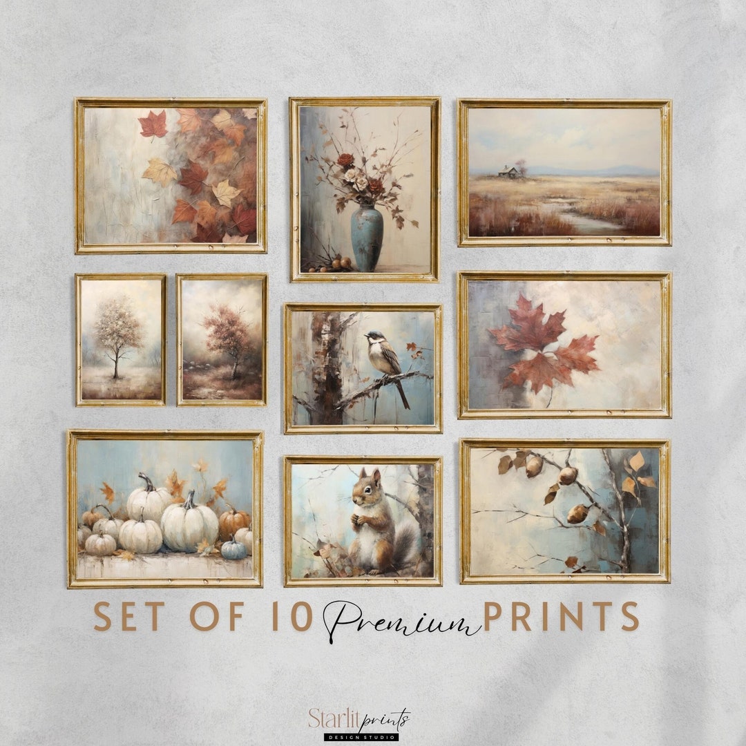 Autumn Fall Gallery Wall Prints, Cozy, Moody, SET of 10 Fall Printable ...