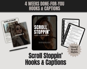 Scroll Stoppin Hooks and Captions, Instagram Reel Hooks And Captions, Social Media Hooks and captions, Video Hooks, Grow Your Instagram