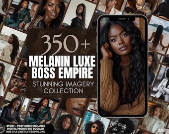 Melanin Photos, Luxury Stock Images for Social Media, Faceless Aesthetic, Digital Marketing for Women, Luxury, Black Women, MRR Resell