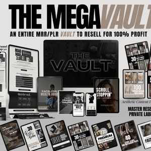 Digital Marketing Bundle, MRR Bundle, The Vault, Done-For-You products, Passive Income, Master Resell Rights, Canva Templates, PLR, Vault